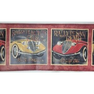 Vtg York 1928 Vintage Rally Car Wallpaper Border Monte Carlo San Remo‎ 3+ Rolls